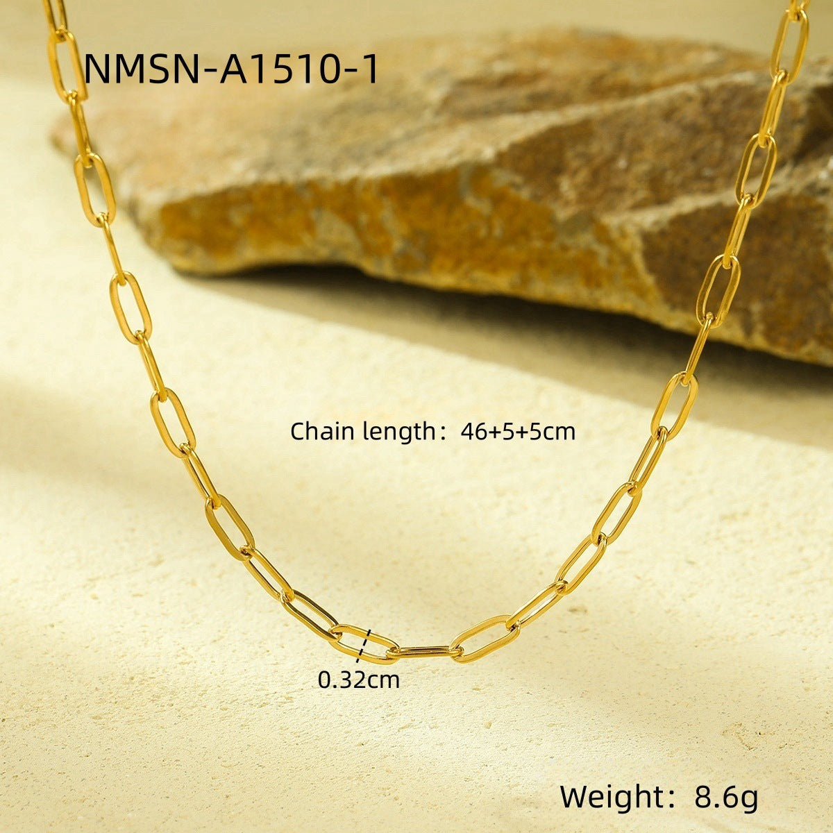 Collar de Hoja de Acero Inoxidable Minimalista para Mujer con Acabado Chapado y Cadena a la Altura de la Clavícula