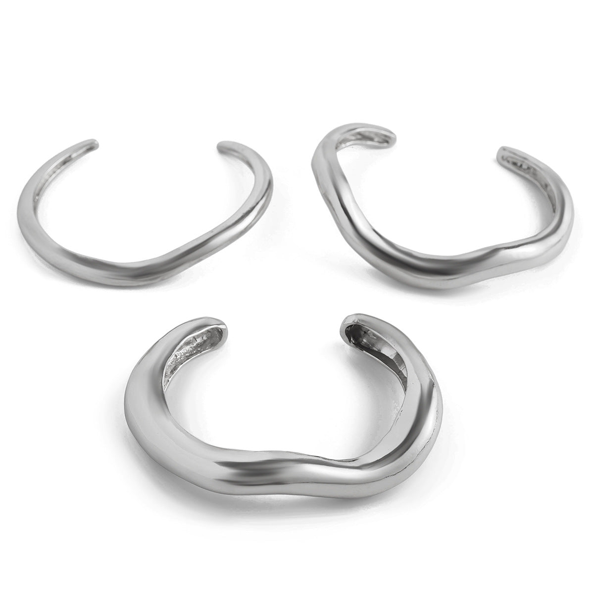 Fashion Elegant Geometric Plated Alloy Ring and Bangle Set for Women