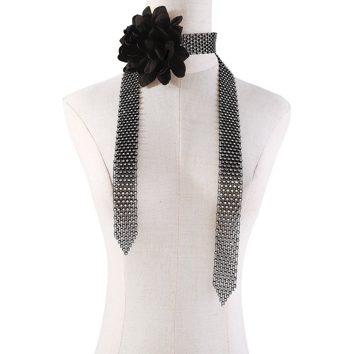 Collar de terciopelo floral de rosas, dulce y atrevido, para mujer con detalles geométricos