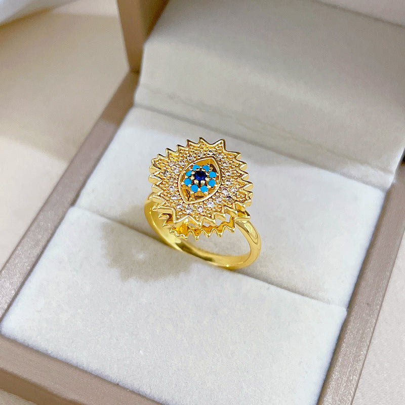 Sweet Cartoon Gold Plated Crown Shape Adjustable Ring for Women and Couples
