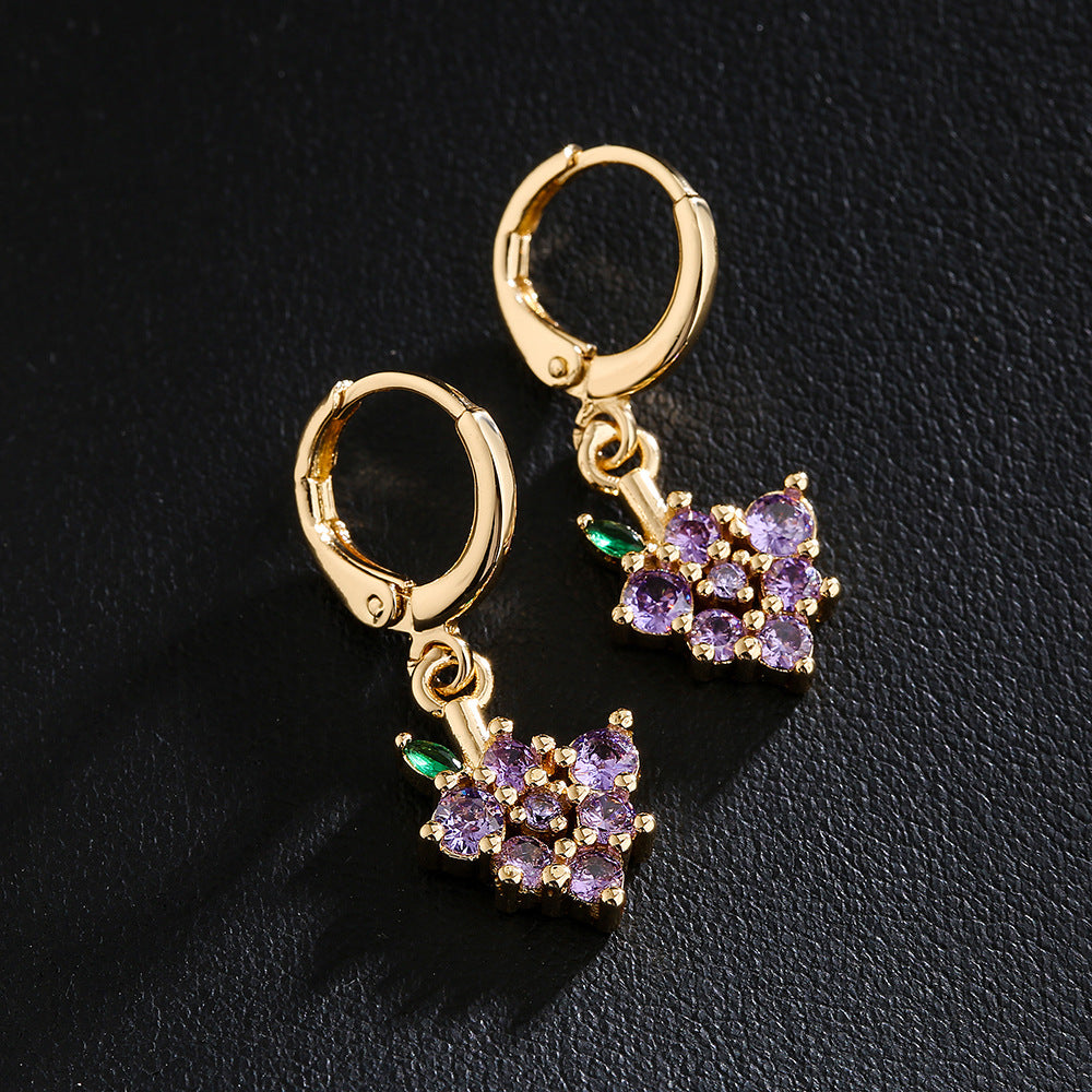 Orecchini a farfalla a goccia geometrici da donna in rame con placcatura in oro 18 carati e intarsio in zircone