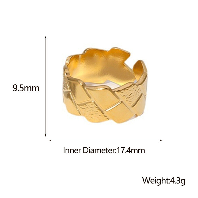 Fashion OL Geometric Open Ring 18K Gold Plated Stainless Steel Unisex Jewelry
