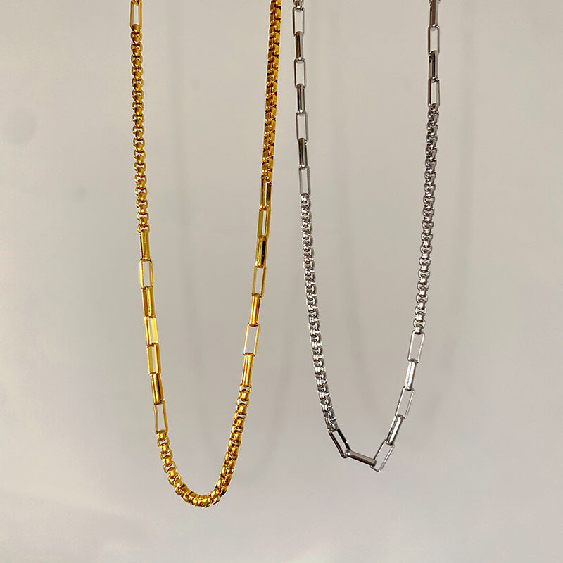 Woven Heart Geometric Titanium Steel Plated Necklace for Unisex