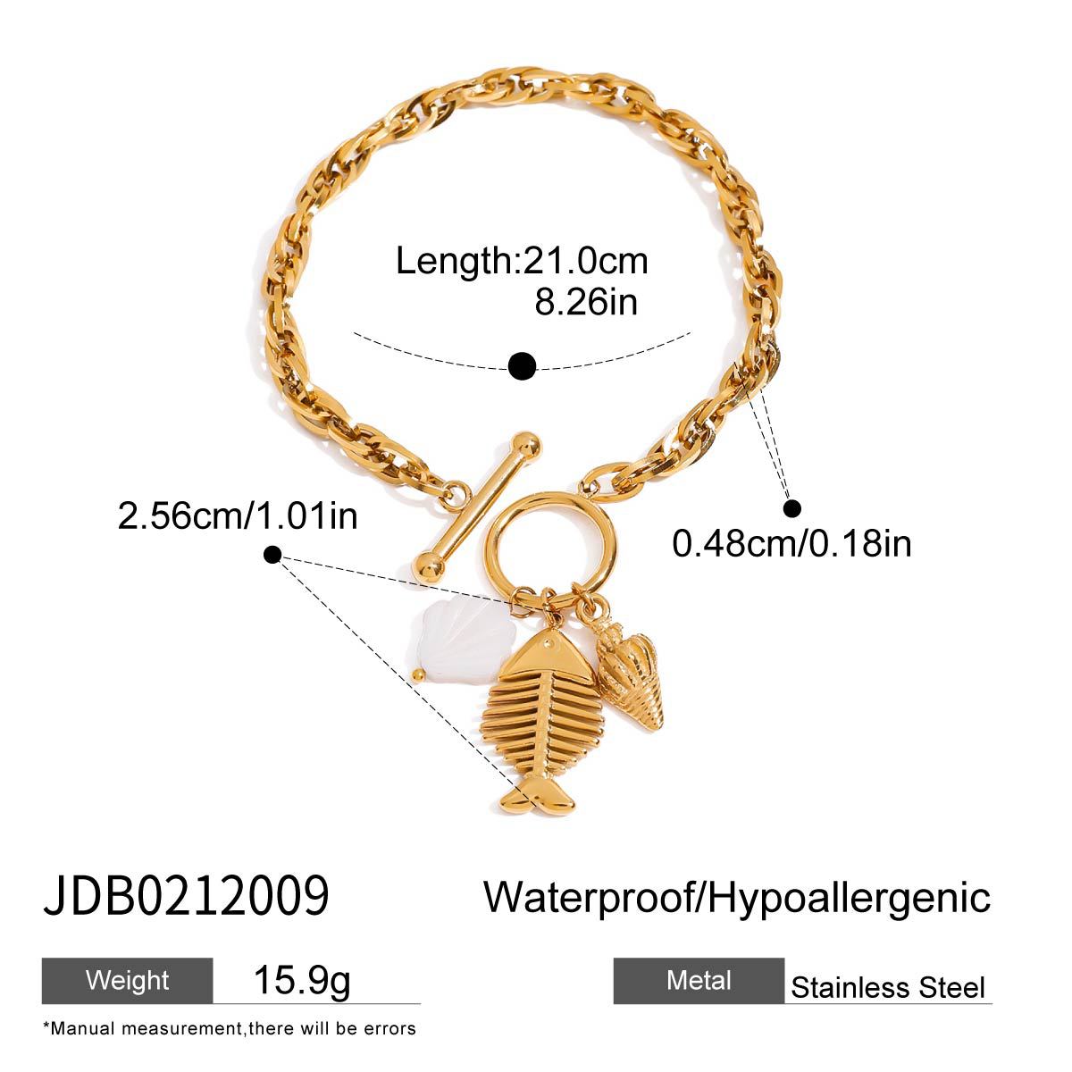 Geometric Shell Plated Stainless Steel Bracelet for Women