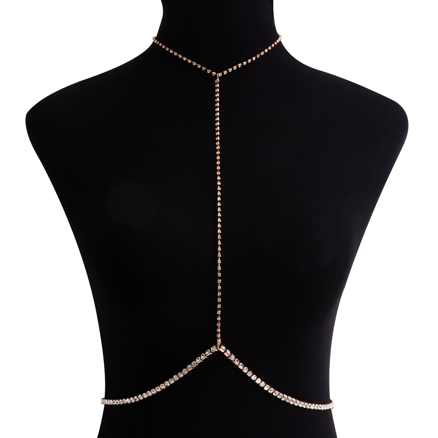 Minimalist Punk Rhinestone Cable Chain Body Chain for Women