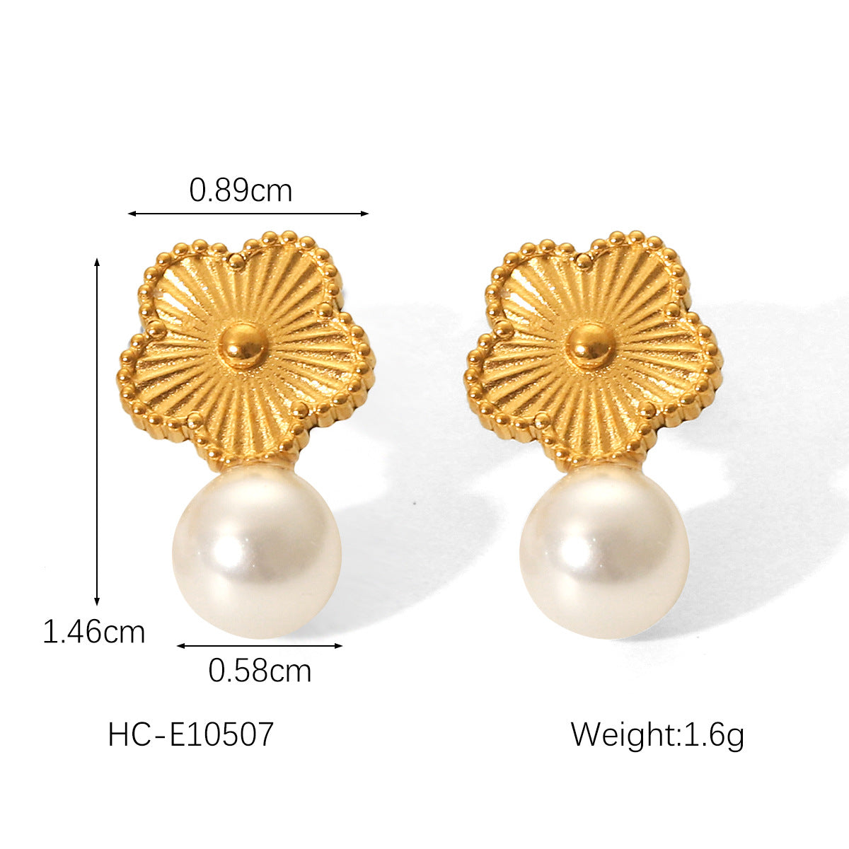 Minimalist Butterfly Star Pearl Earrings in Stainless Steel with Plated Finish