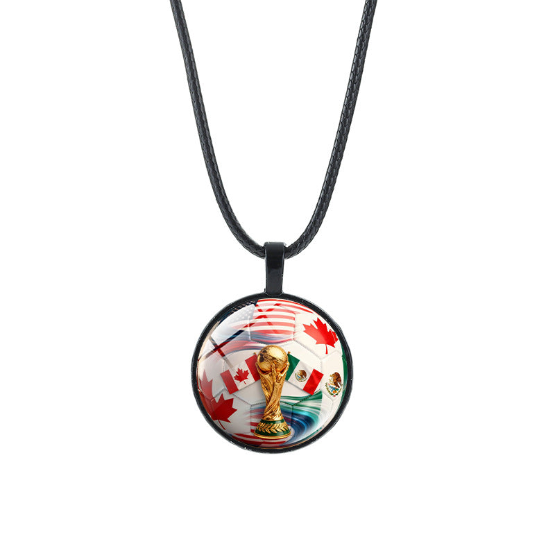 Vintage Sporty Geometric Alloy Plated Crystal Pendant Necklace Unisex