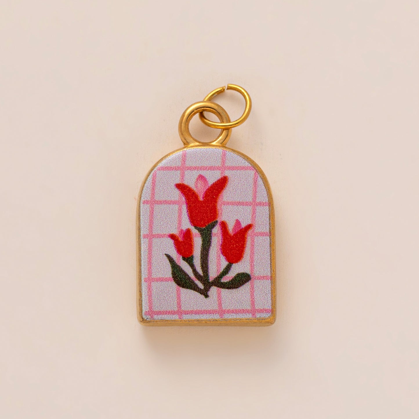 Sweet Floral Plated Alloy DIY Charm Bar Bag Pendant Keychain