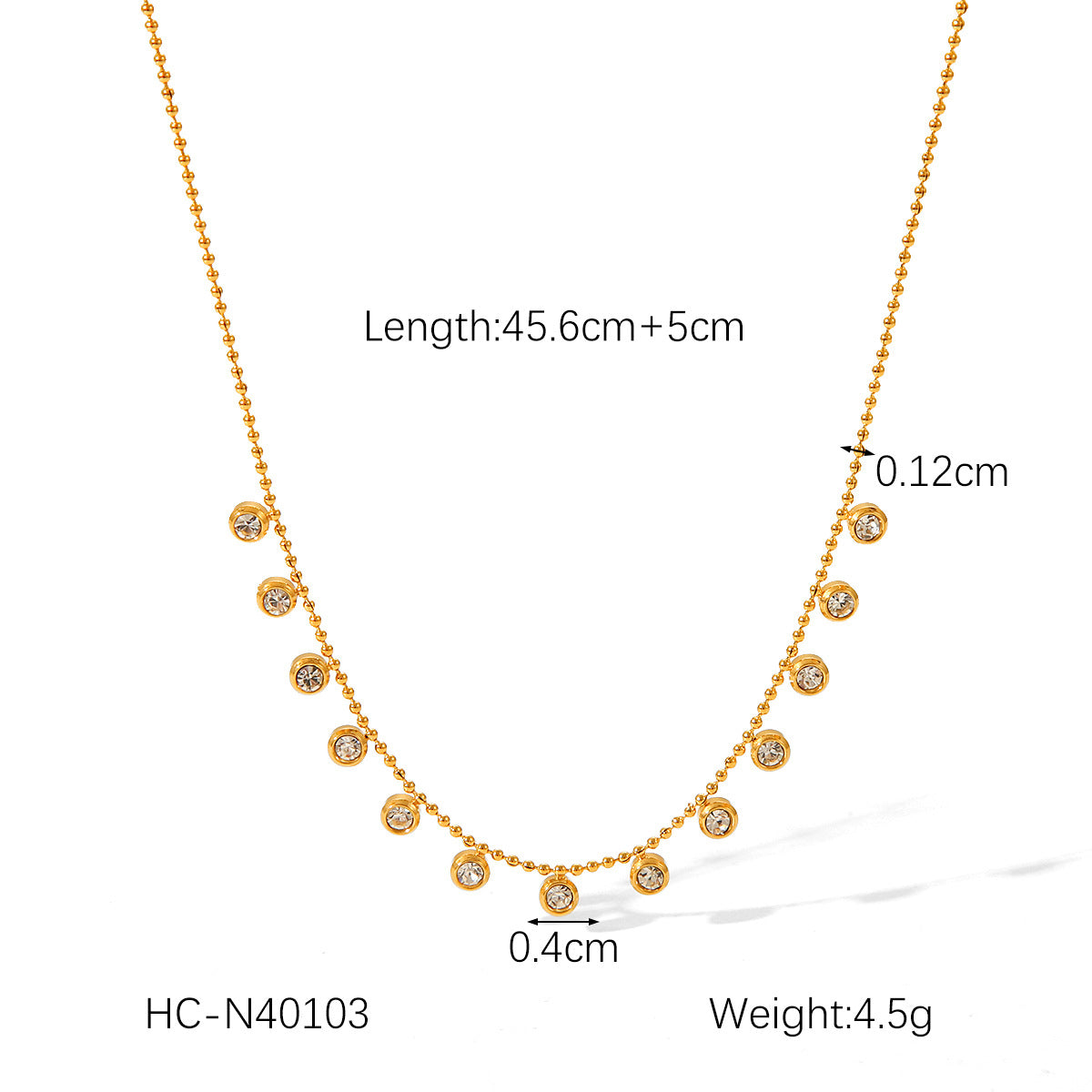 Minimalist Geometric Stainless Steel Plated Pendant Necklace with Rhinestone Accents and Ball Chain for Women