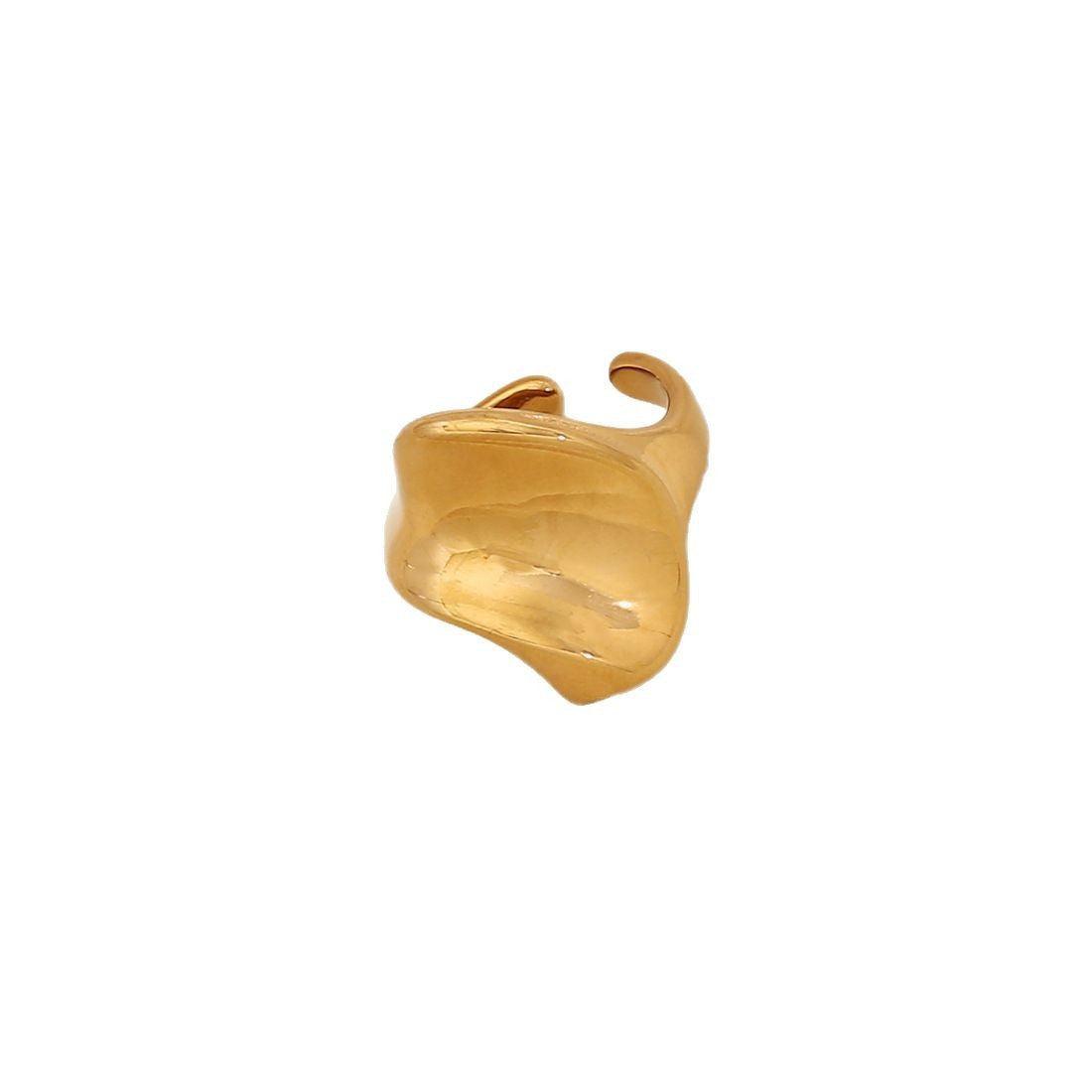 Anello regolabile da donna in acciaio inossidabile geometrico con placcatura in acciaio al titanio e design angolare triangolare e quadrilatero