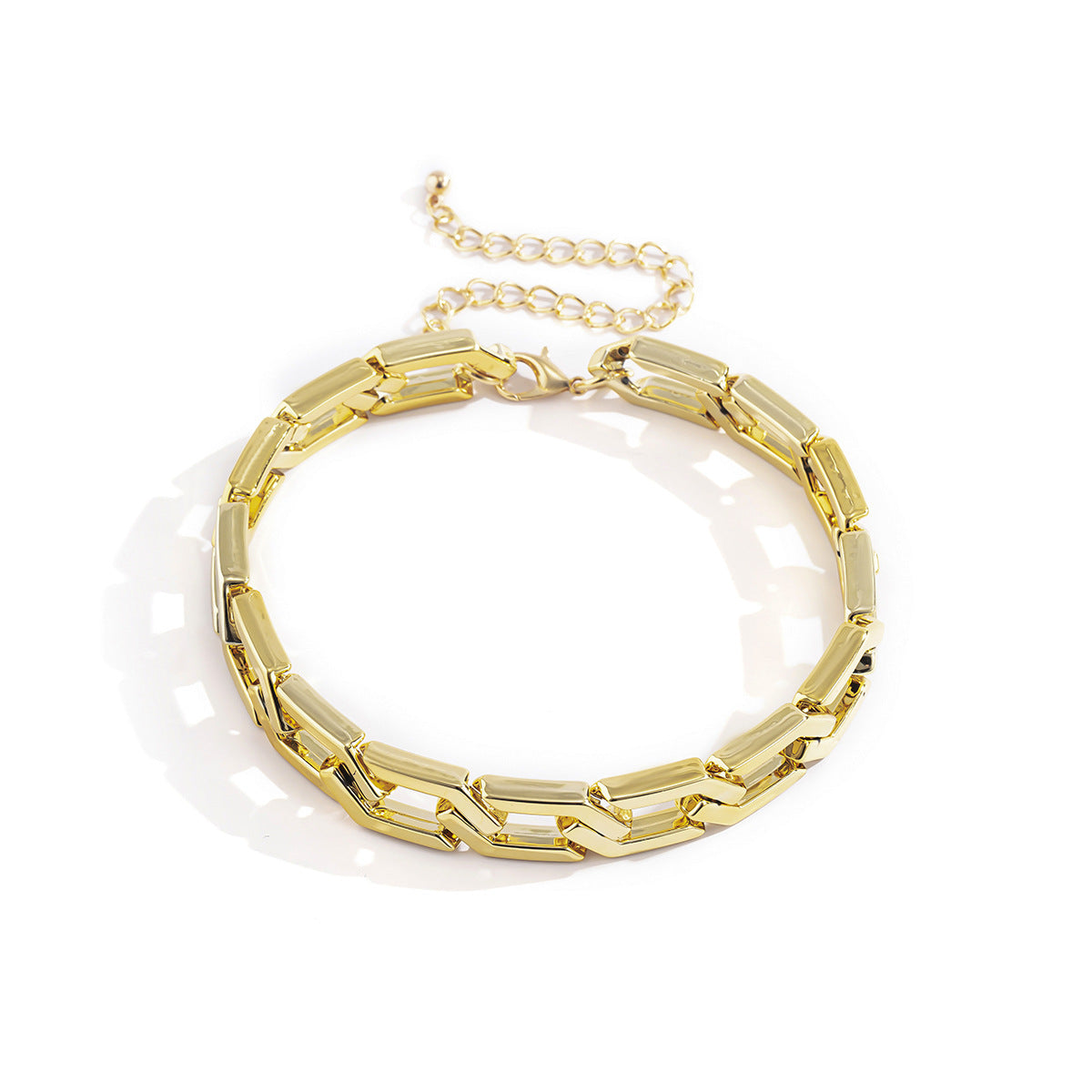 Collana girocollo da donna punk vintage minimalista in metallo geometrico