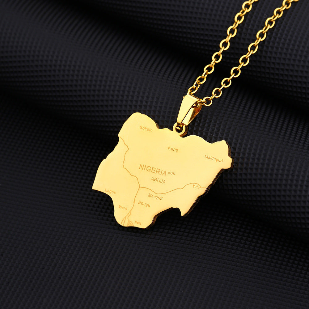 Collar con colgante geométrico Fashion Commute en acero inoxidable con dije de titanio y acabado esmaltado, unisex