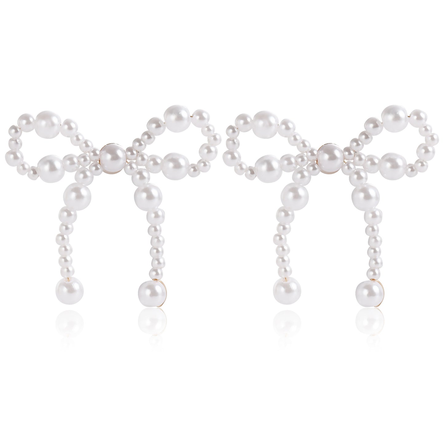 Pendientes Vintage Tejidos a Mano con Forma de Lazo Estilo Perla para Mujer con Acabado Chapado