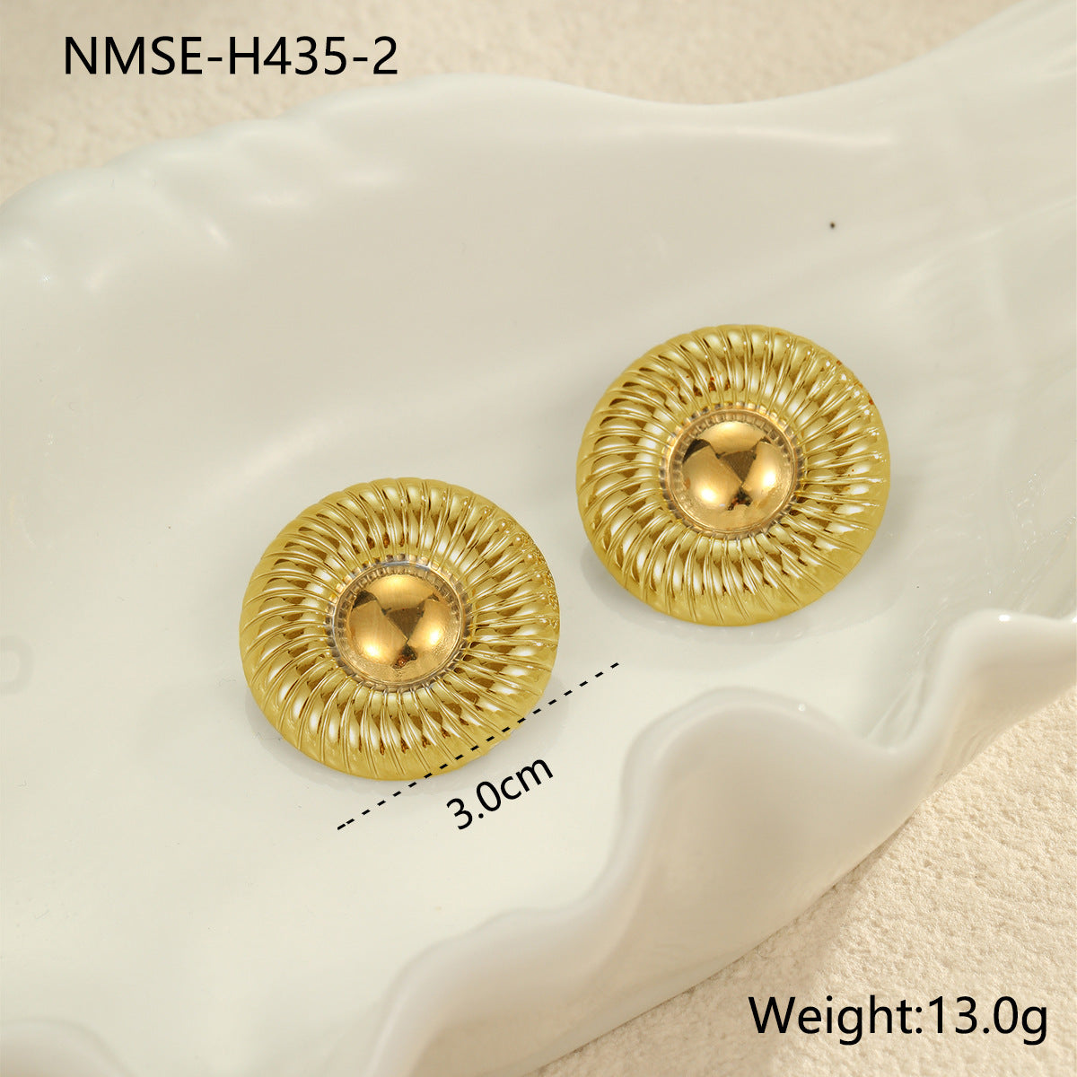 Pendientes de Acero Inoxidable Circulares Geométricos con Baño de Oro y Plata para Mujer de Moda para la Oficina