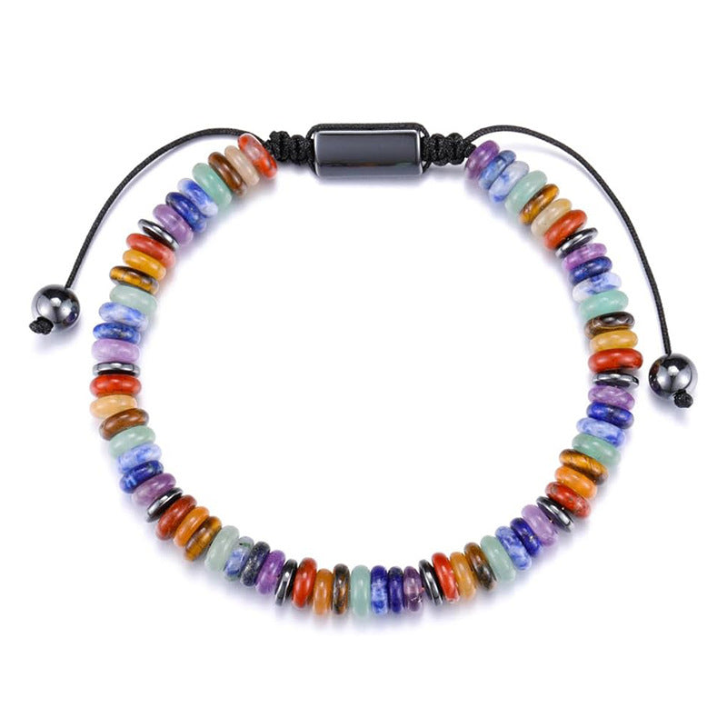 Minimalist Ethnic Natural Stone Crystal Round Geometric Beaded Bracelet for Women