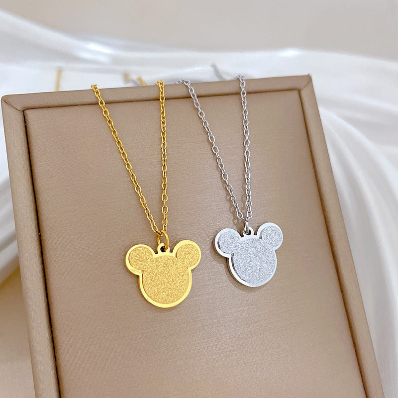 Minimalist Sweet Gold Plated Geometric Titanium Steel Necklace for Women and Men