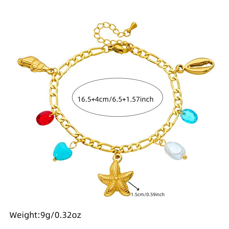 Gold Plated Stainless Steel Animal Pendant Bracelet for Women
