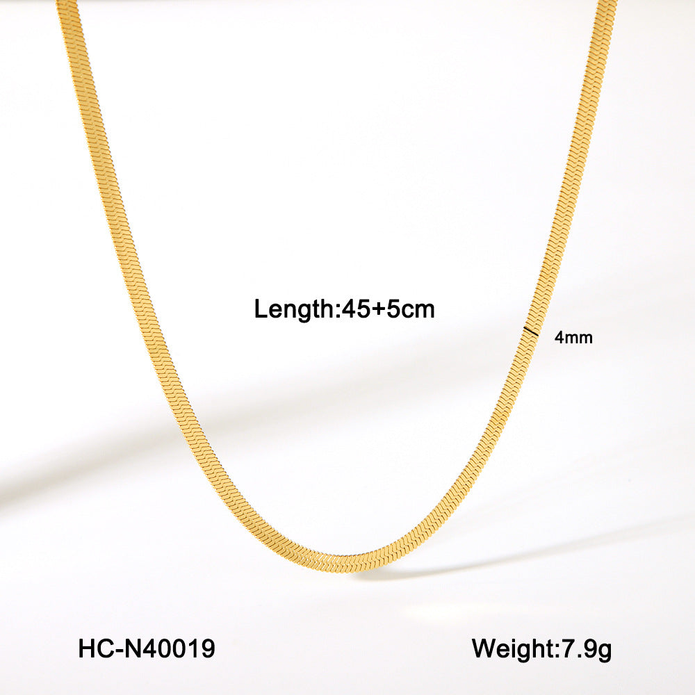 Collana da donna a maglie geometriche minimaliste in acciaio inossidabile placcato