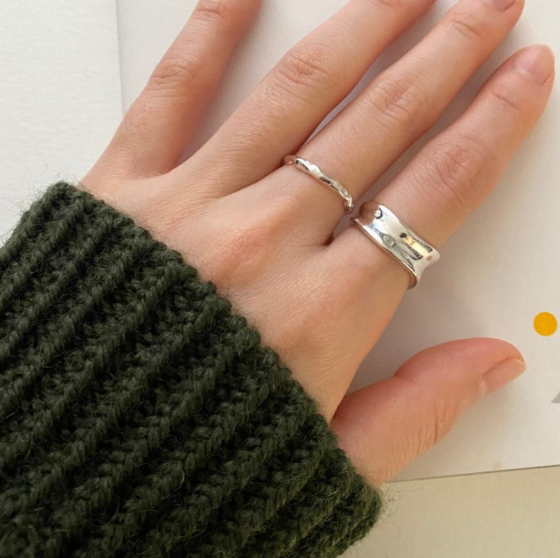 Minimalist 925 Sterling Silver Geometric Ring for Women