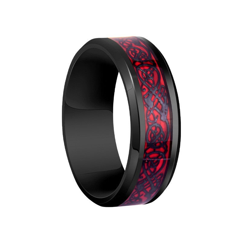 Vintage Geometric Titanium Steel Plated Ring Unisex Stainless Steel Jewelry