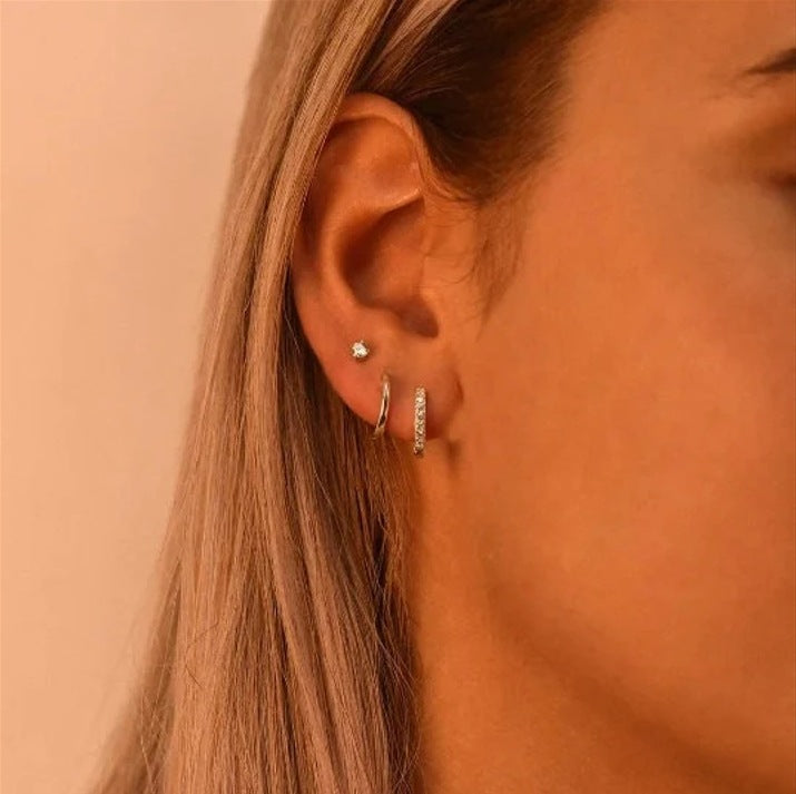 Luxury Elegant Geometric Rhinestone Inlay Alloy Earrings Set for Women