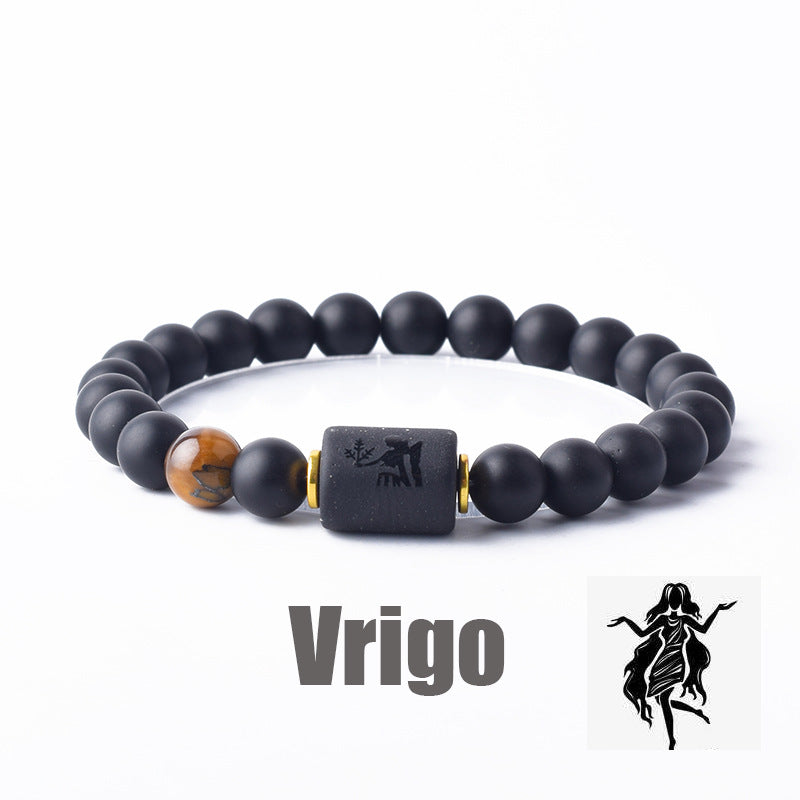 Classic Unisex Natural Stone Zodiac Beaded Bracelet