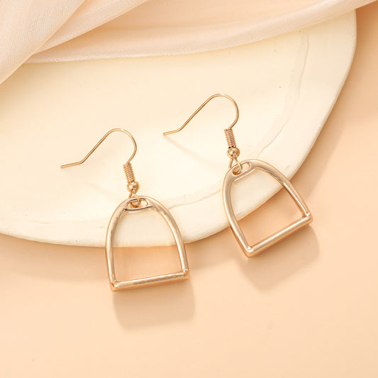 Ganci per orecchini in lega a forma di cuore, eleganti e minimalisti, con finitura galvanizzata per donna
