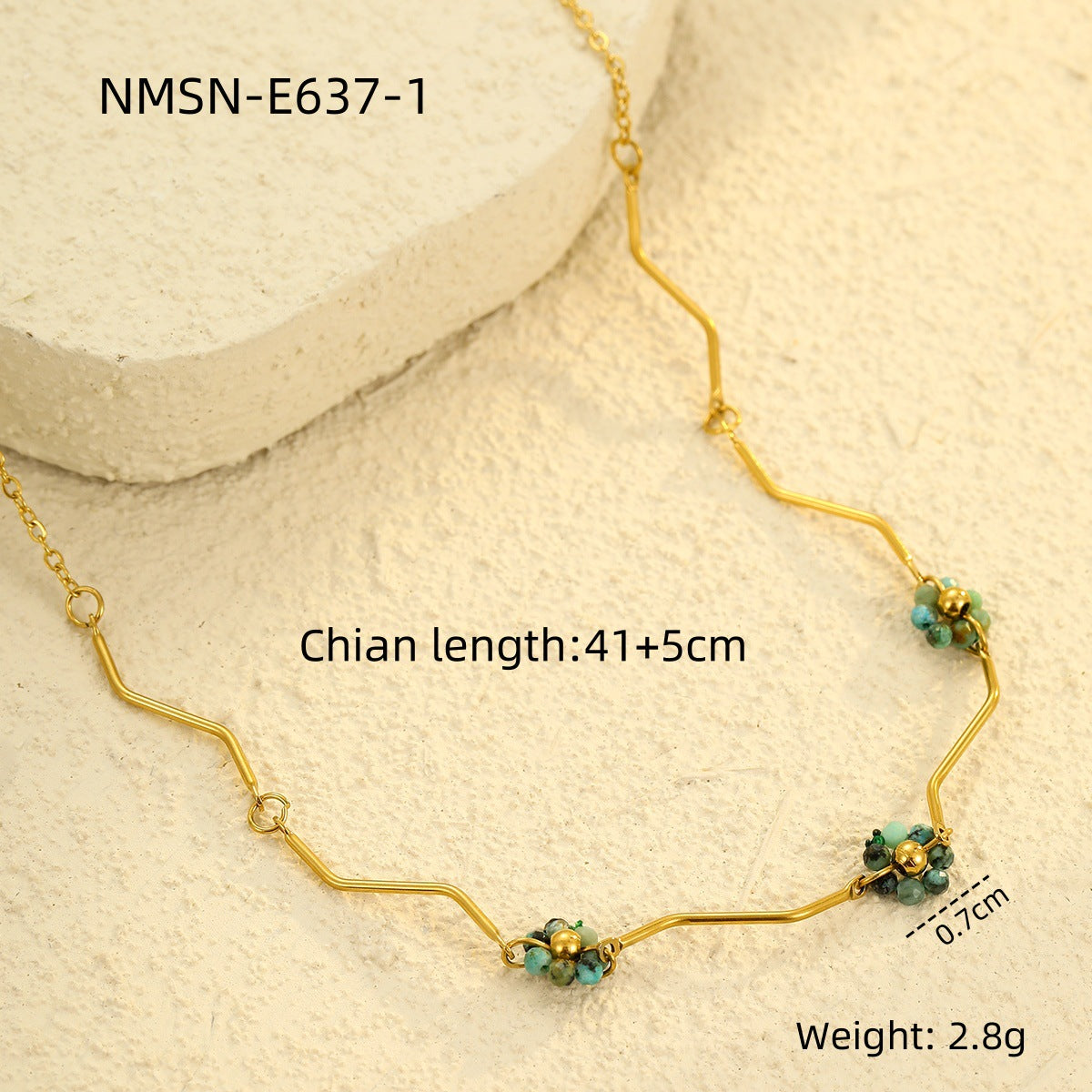 Collana con Ciondolo a Fiore Minimalista in Acciaio Inossidabile Stile Francese con Finitura Galvanizzata per Donne