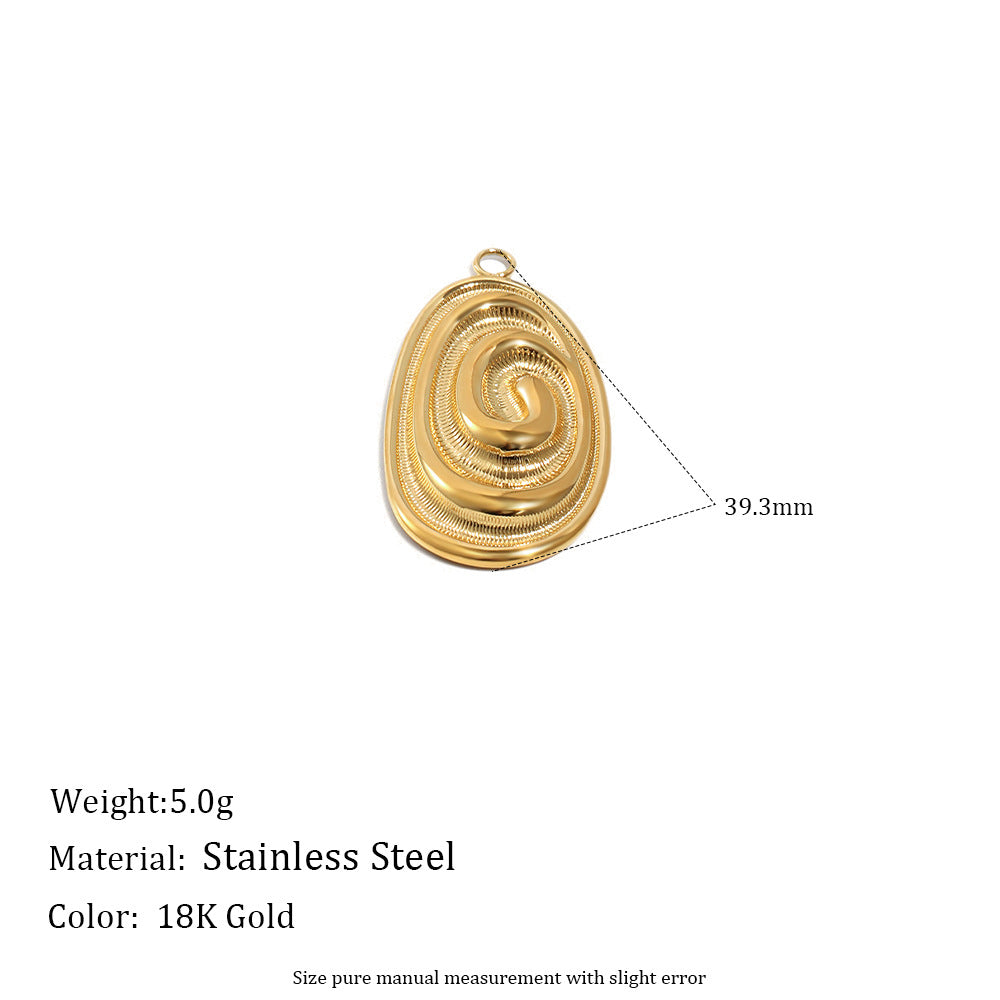 Acciaio Inossidabile Placcato Oro 18K Luna Stella Charm Geometrico a Barra
