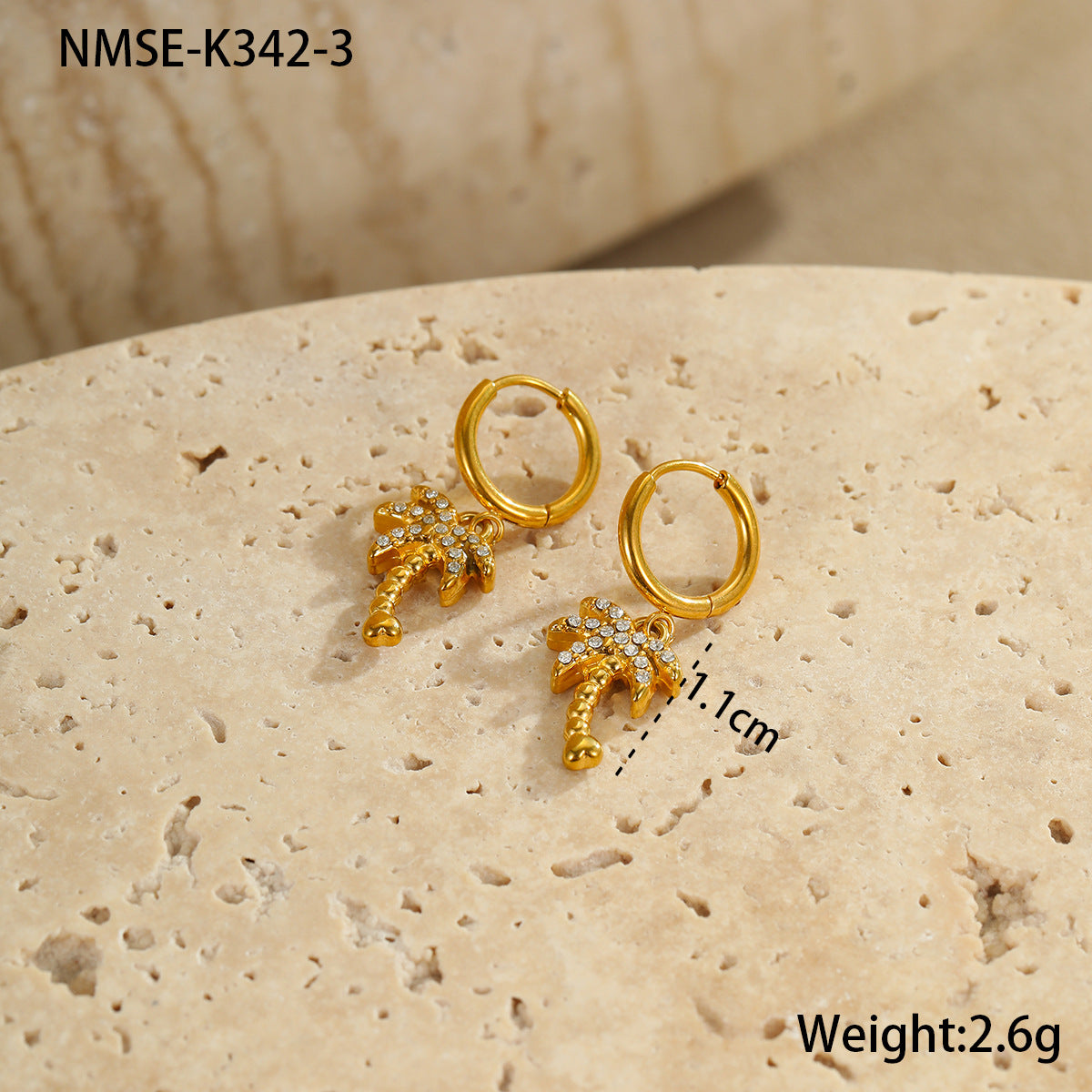 Pendientes de Acero Inoxidable con Forma de Estrella de Mar y Concha con Incrustaciones de Diamantes de Imitación para Mujer