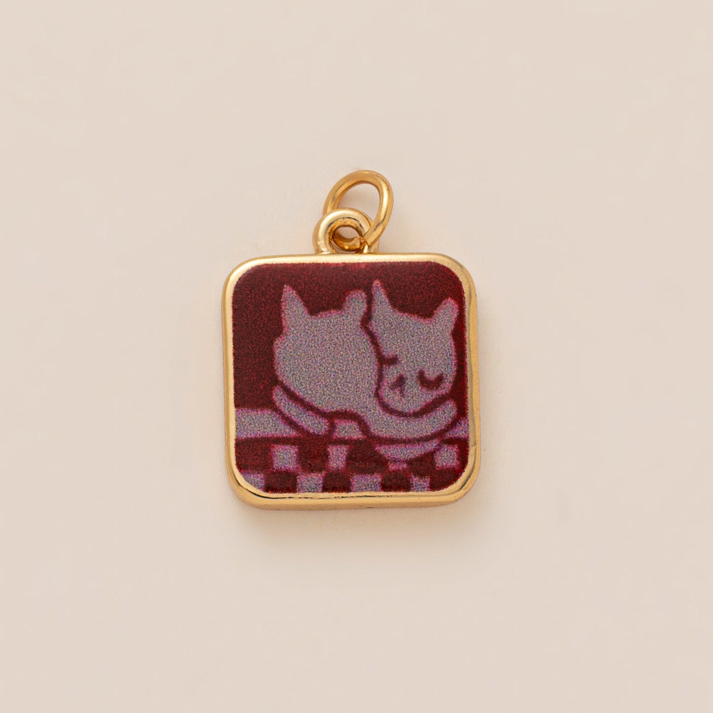 Vintage Plated Brass Cat Animal Charm Bar Pendant Unisex DIY Jewelry Accessory