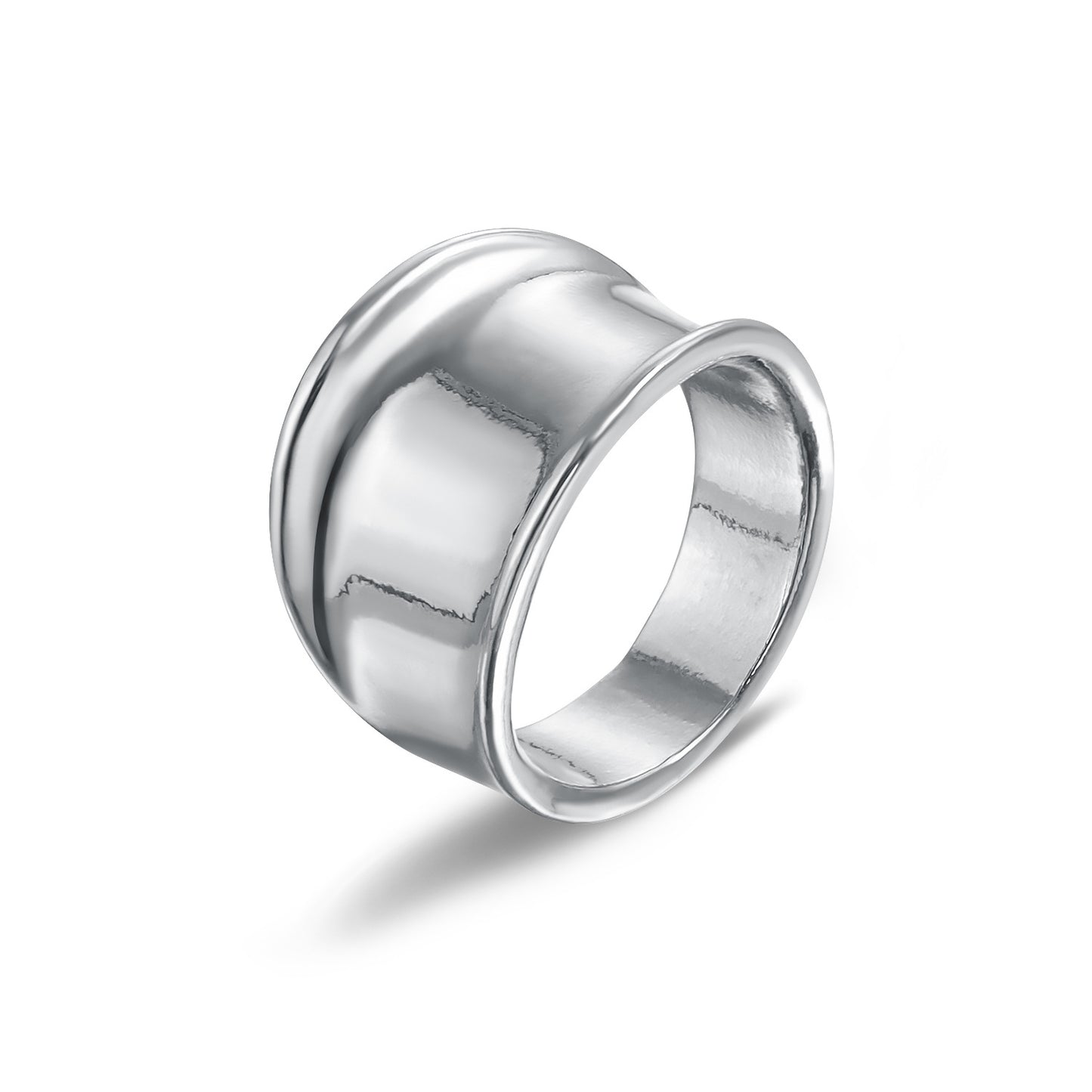 Anillo geométrico ajustable de metal chapado para mujer. Accesorio de moda