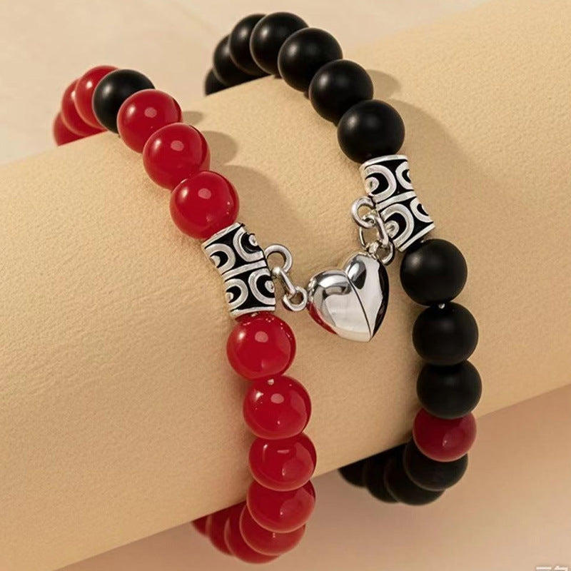 8mm Round Sunstone Rose Quartz Tiger Eye Agate Crystal Beaded Bracelet Unisex Geometric Handmade Jewelry