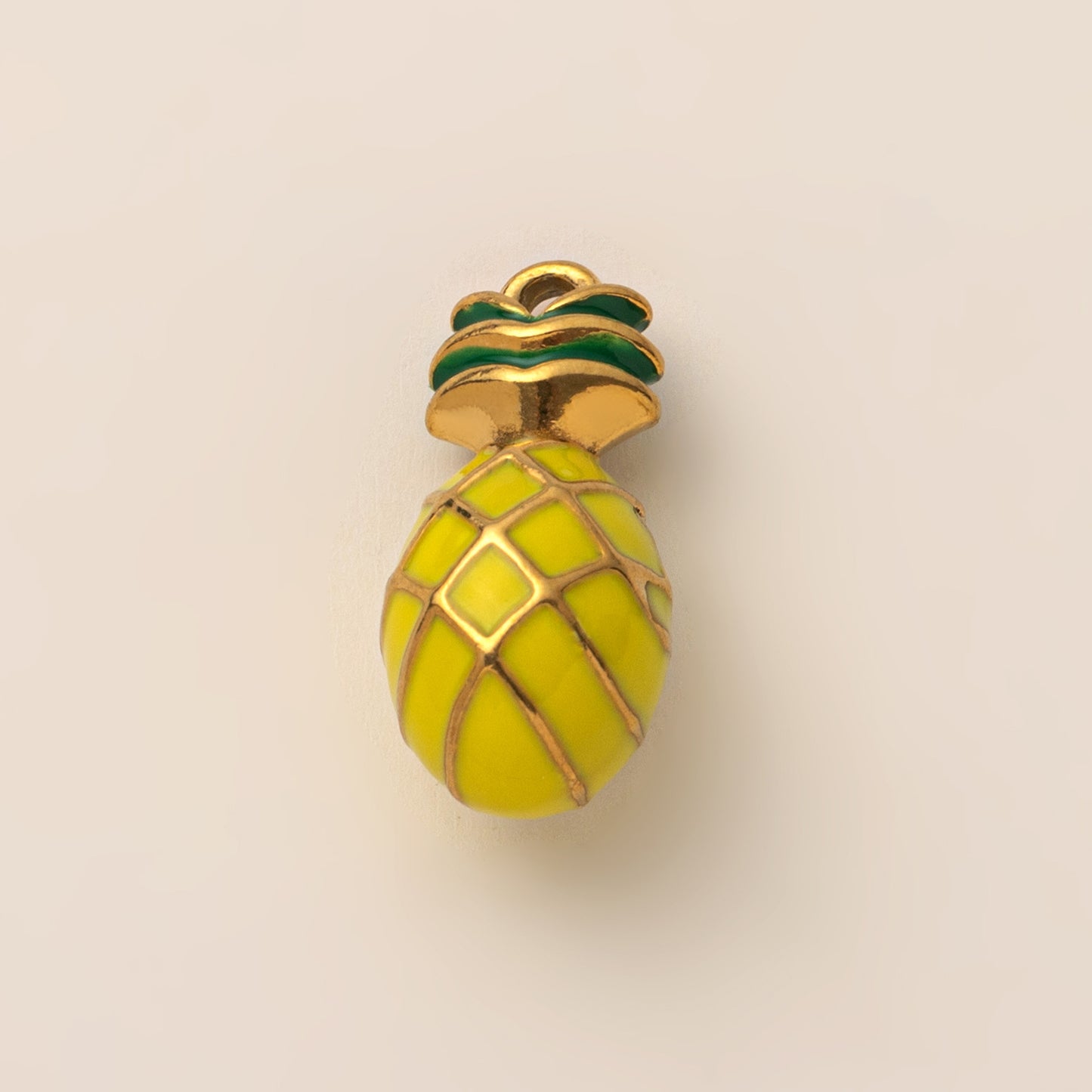 Vintage Stainless Steel PVD Gold Plated Abstract Fruit DIY Charm Bar