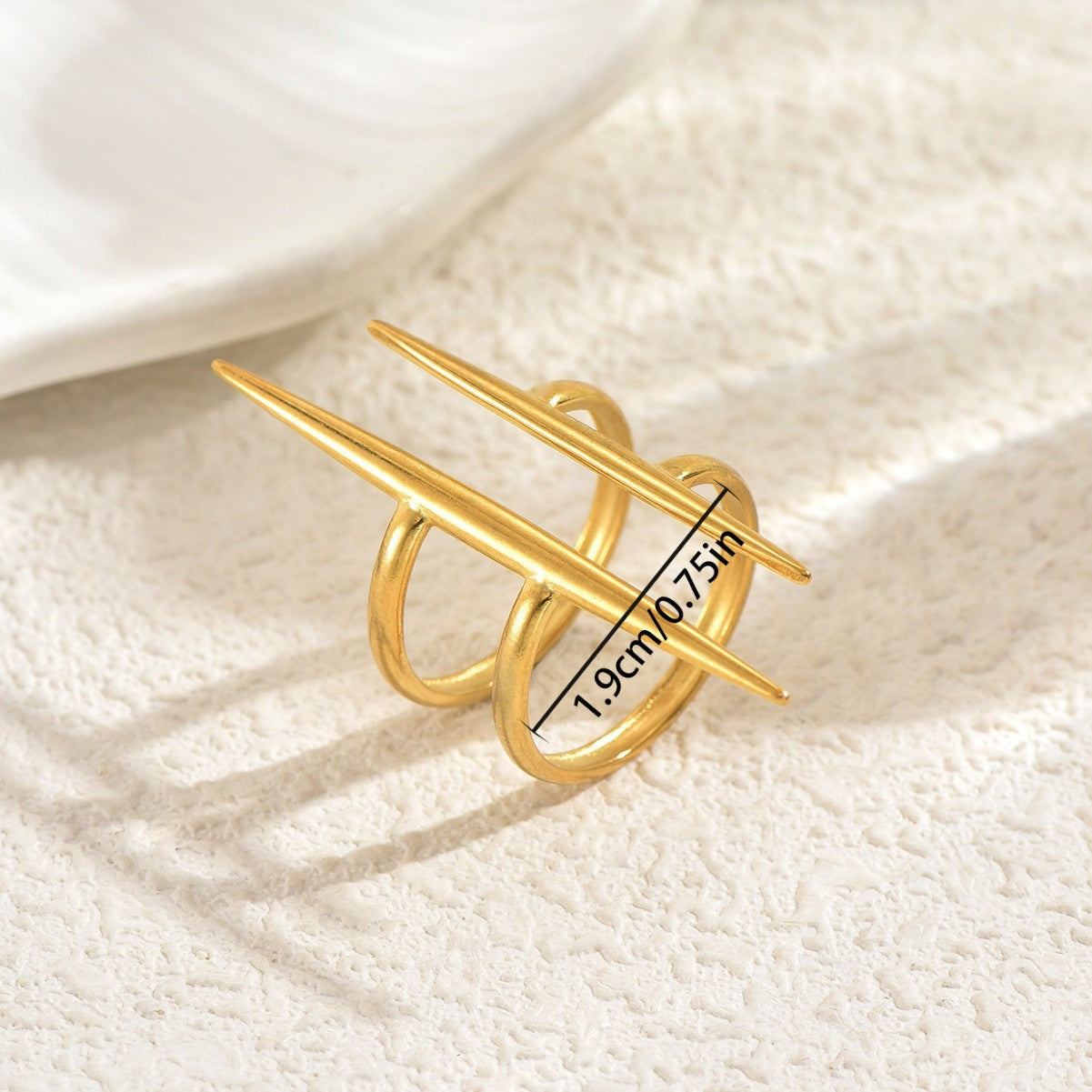 Anello Minimalista Geometrico a Forma di Labbro da Donna in Lega di Zinco con Finitura Placcata, Fascia Regolabile alla Moda e Versatile