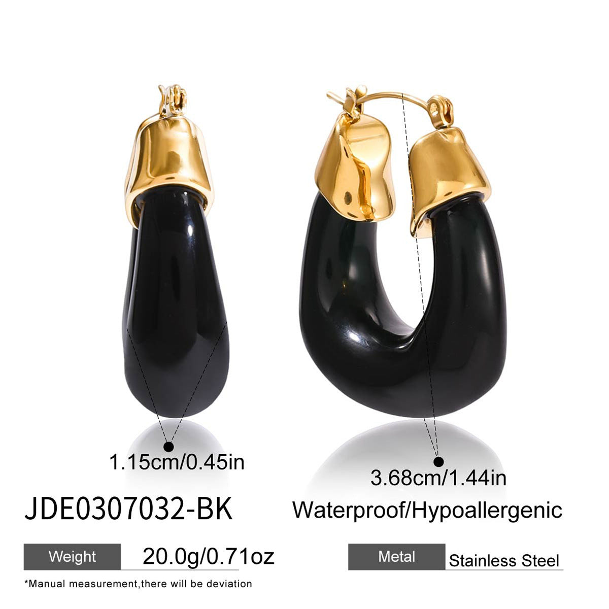 Pendientes de aro geométricos minimalistas de acero inoxidable para mujer con acabado chapado