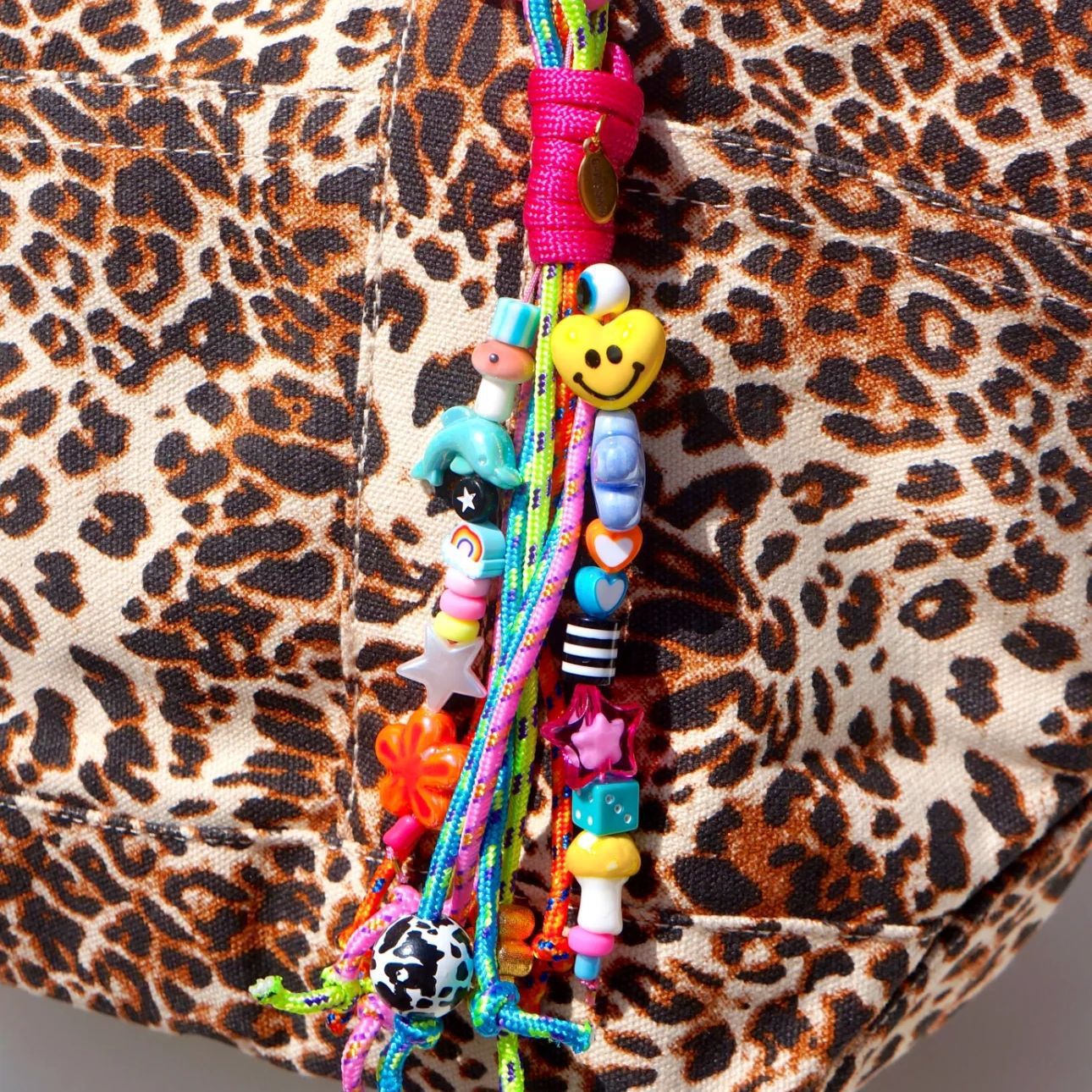 Colorful Resin Fruit and Animal Charm Keychain with Plated Finish