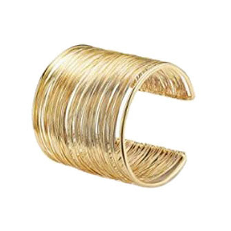 Geometric Hollow Out Plated Metal Cuff Bracelet for Women