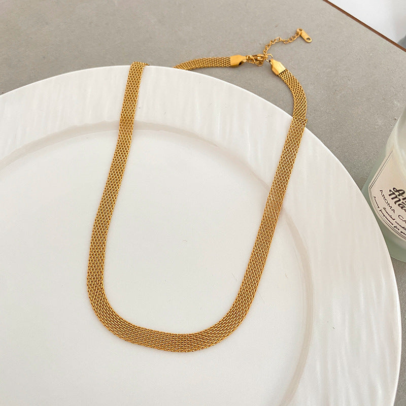 Minimalist Geometric Titanium Steel Plated Necklace Unisex Cable Chain