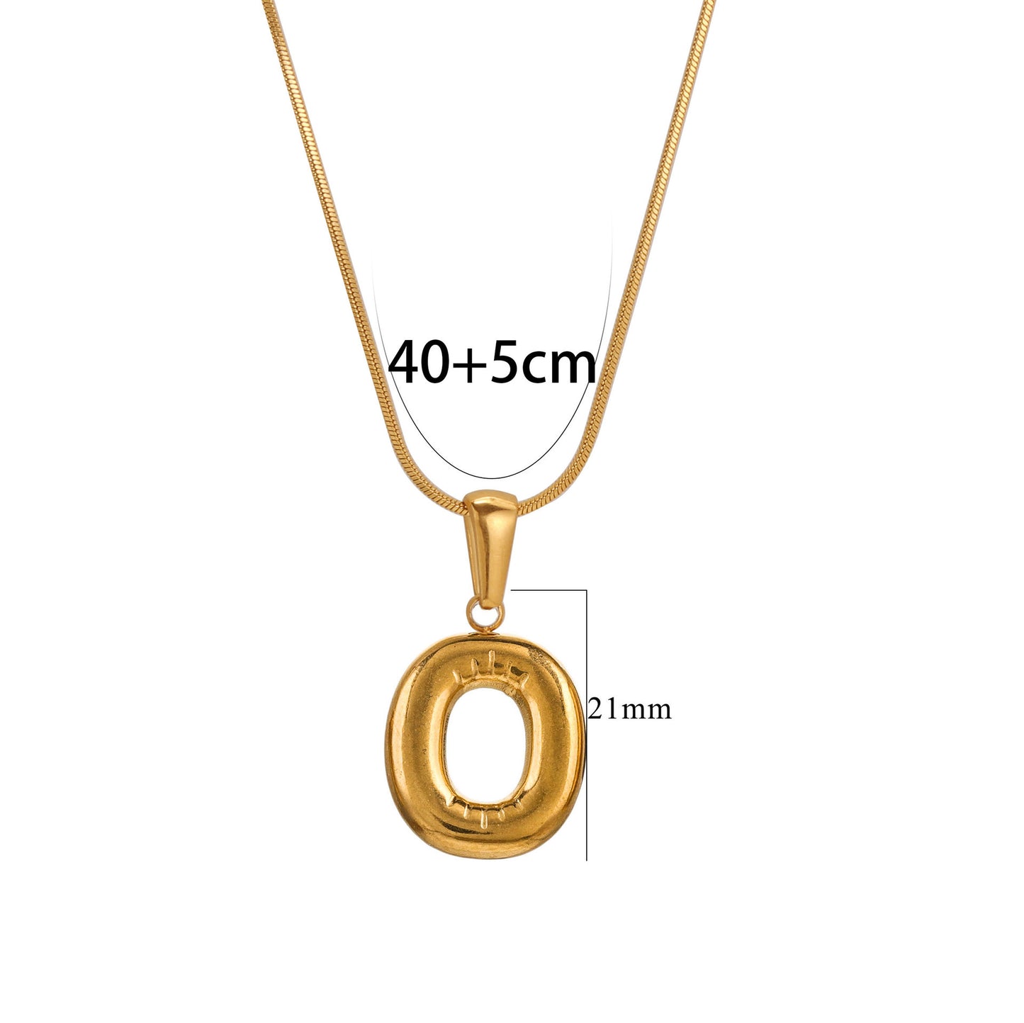 Collana con Pendente Rotondo Minimalista con Lettera per Donna e Uomo Acciaio Inossidabile con Placcatura in Oro 18K Design Geometrico Lucidato Ispirato ai Palloncini