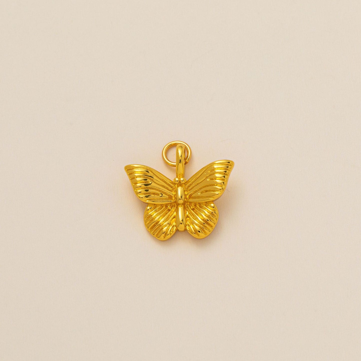 Plated Brass Animal Butterfly Charm Bar Ball Chain Necklace Unisex