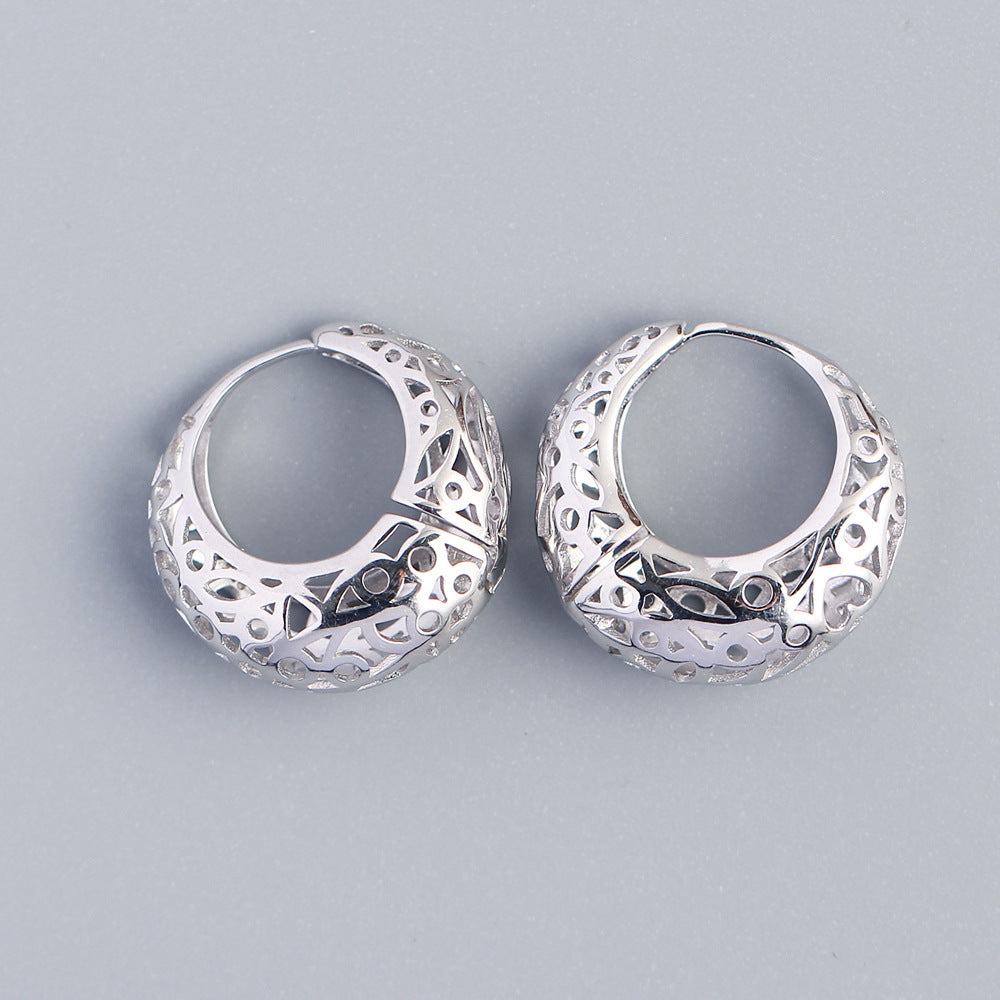 Elegant Geometric 925 Sterling Silver Plated Large Hoop Earrings for Women