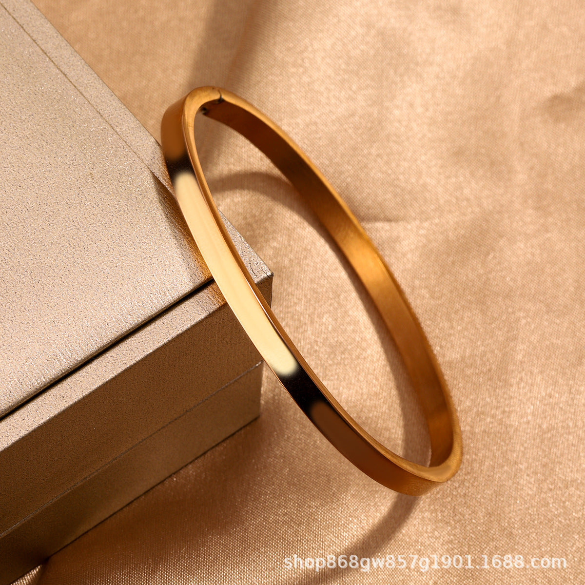 Bracciale da donna in titanio e acciaio lucidato con strass, stile minimalista per affari