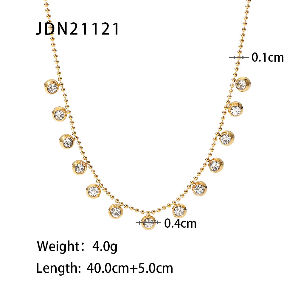 Collana da donna a catena con ciondolo in acciaio inossidabile geometrico minimalista placcato oro 18 carati PVD