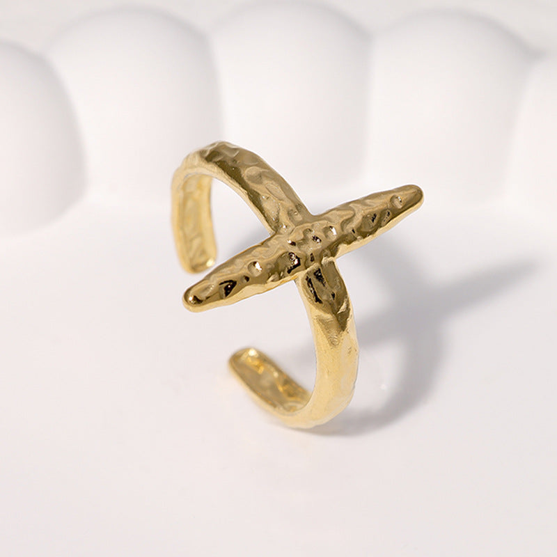 Minimalist Geometric Titanium Steel Ring with Plating Finish for Women Stainless Steel Adjustable Band