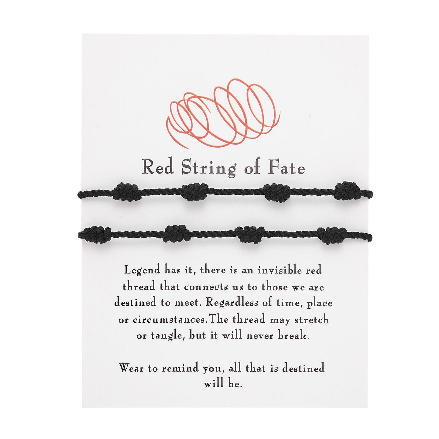 Sweet Braided Adjustable Black Cord Bracelet Unisex Friendship Lucky Charm
