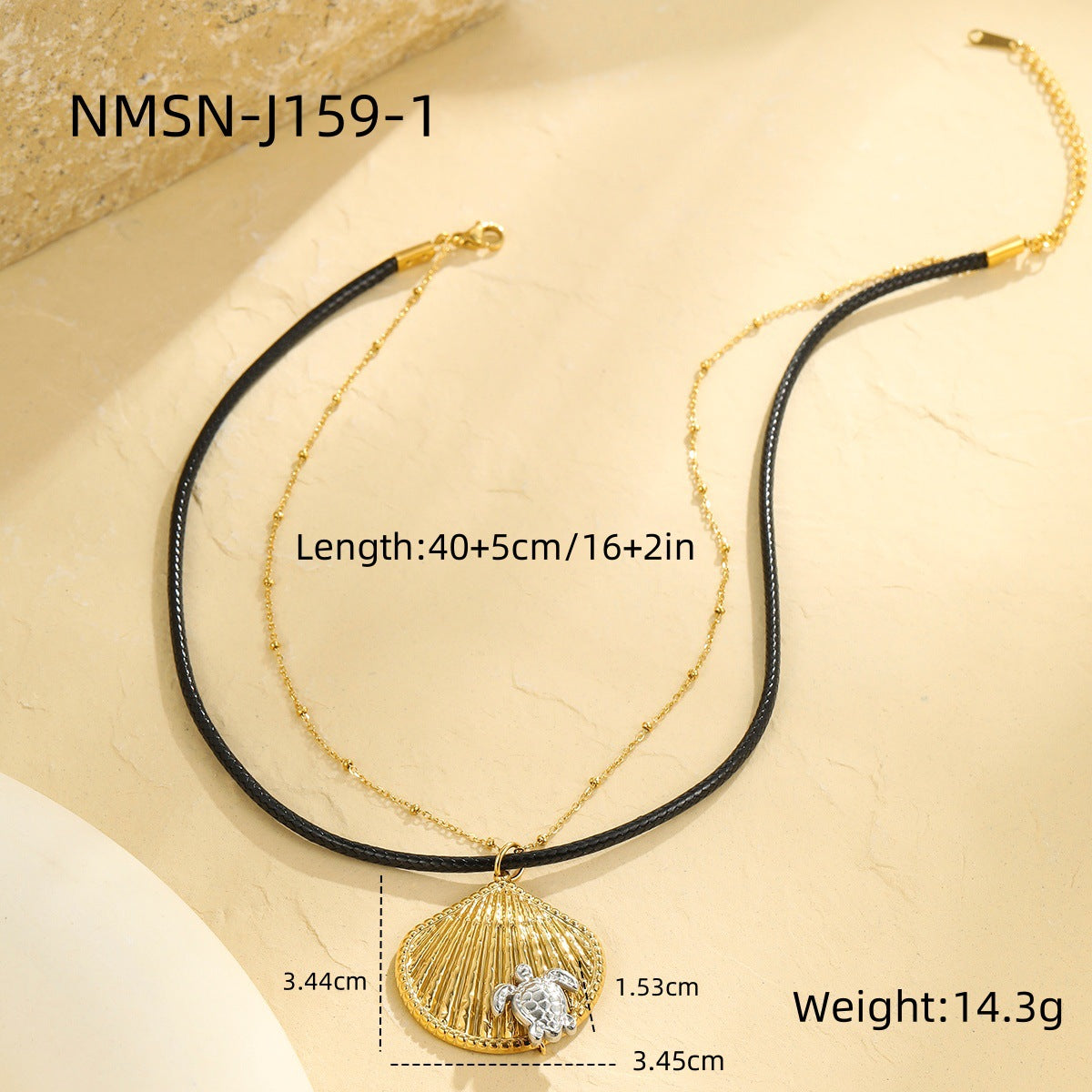 Fashionable Turtle Pendant Necklace in Stainless Steel with Rhinestone Inlay on Black Cord for Women