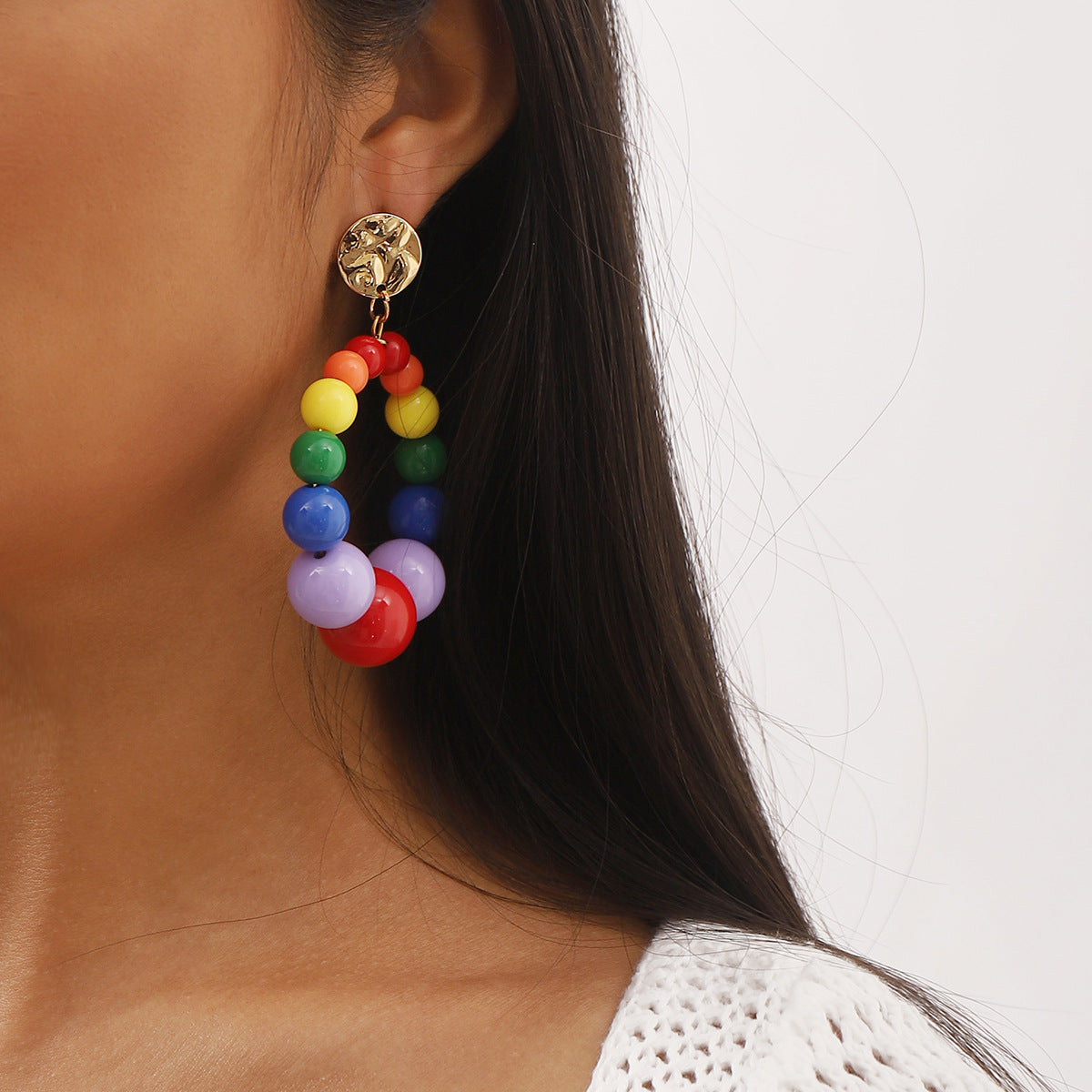 Pendientes Minimalistas Geométricos de Resina para Mujer en Colores Caramelo con Acabado Artesanal
