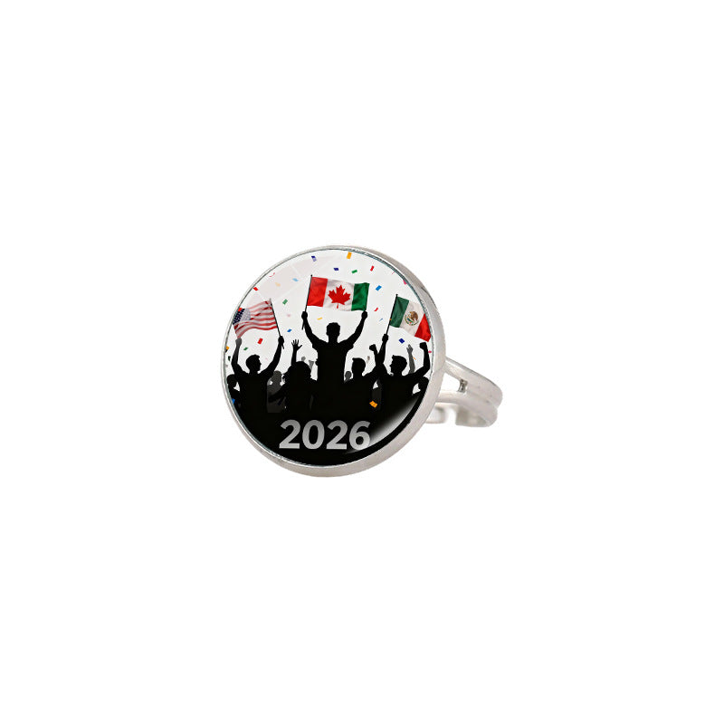Anello sportivo geometrico in lega placcata, unisex, fascia regolabile