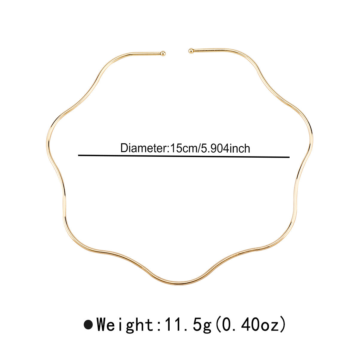 Collar Minimalista de Ola para Mujer y Hombre, Joyería Ajustable de Aleación con Diseño de Líneas Geométricas